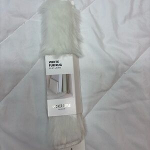 Locker Style White Fur Rug 11.4” X 9.8”